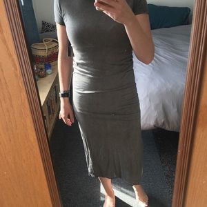 Lulus gray twist-back midi